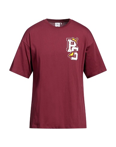 PUMA T-shirt Burgundy 70% Cotton, 30% Polyester