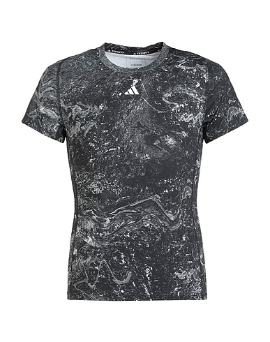 ADIDAS T-shirt ADIDAS TECHFIT AOP TRAINING T-SHIRT
 Nero 88% Poliestere riciclato, 12% Elastan