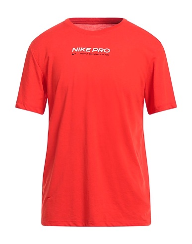 NIKE T-shirt Red 75% Polyester, 13% Cotton, 12% Viscose