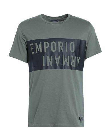 EMPORIO ARMANI T-shirt MENS KNIT T-SHIRT
 Military green 100% Cotton