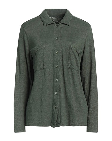 MAJESTIC FILATURES Camicia in lino Verde smeraldo 94% Lino, 6% Elastan