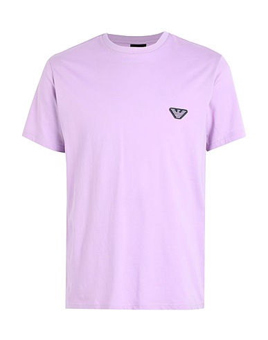 EMPORIO ARMANI Basic T-shirt MENS KNIT T-SHIRT
 Lilac 100% Cotton