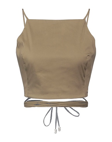 PINKO Top Military green 79% Cotton, 18% Polyamide, 3% Elastane