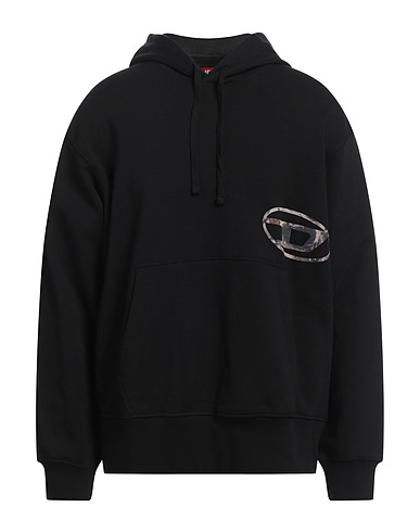 DIESEL Hooded sweatshirt Black 100% Cotton, Elastane