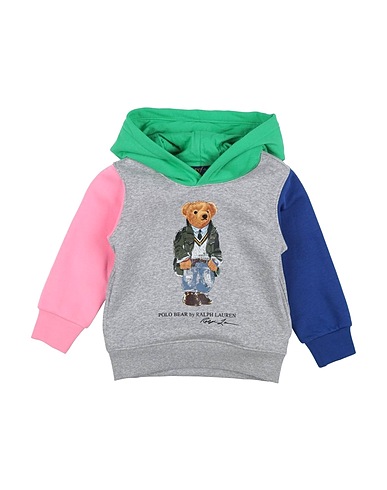 POLO RALPH LAUREN Sweatshirt Polo Bear Color-Blocked Fleece Hoodie
 Grey 70% Cotton, 30% Polyester, Elastane
