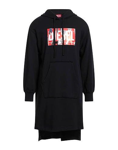 DIESEL Hooded sweatshirt Black 100% Cotton, Elastane