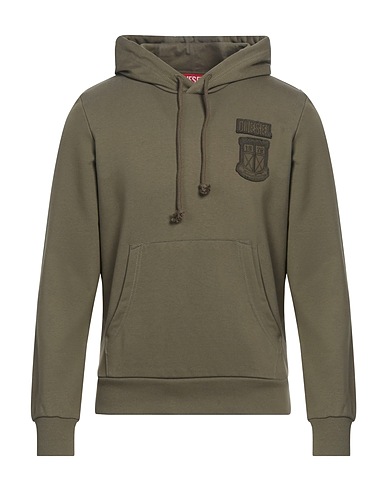DIESEL Hooded sweatshirt Military green 60% Cotton, 40% Polyester, Elastane