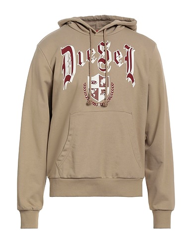 DIESEL Hooded sweatshirt Light brown 60% Cotton, 40% Polyester, Elastane