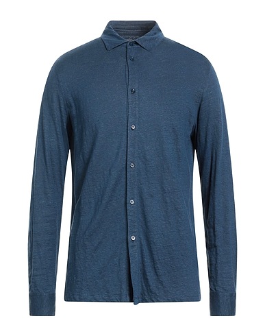 MAJESTIC FILATURES Camicia in lino Blu notte 94% Lino, 6% Elastan