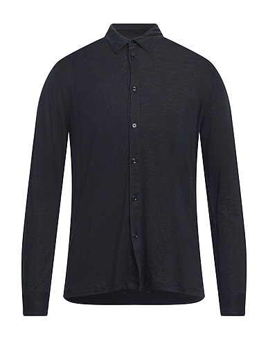 MAJESTIC FILATURES Linen shirt Navy 94% Linen, 6% Elastane