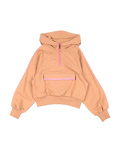 CONVERSE Sweatshirt CNVG HALF ZIP BOXY UTILITY HOO Camel 60% Cotton, 40% Polyester