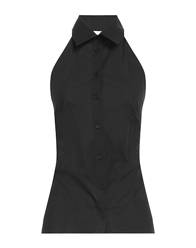 MSGM Hemden und Blusen einfarbig Schwarz 100% Baumwolle