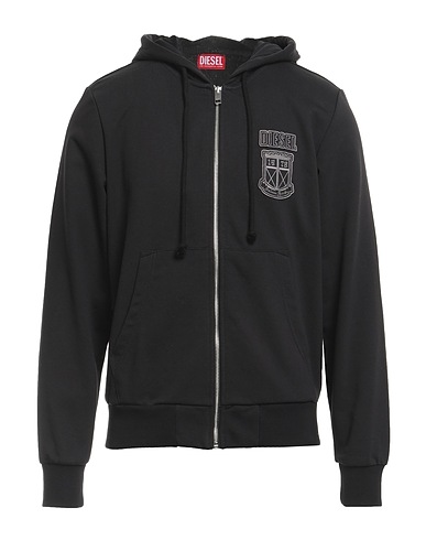 DIESEL Hooded sweatshirt Black 60% Cotton, 40% Polyester, Elastane