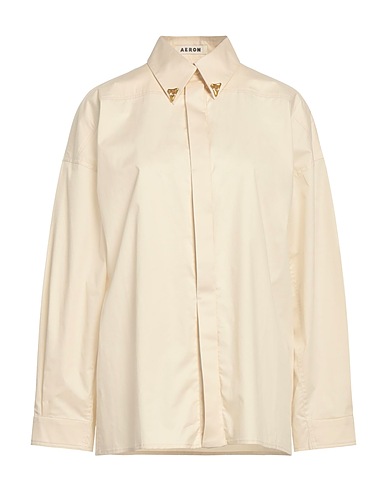 AERON Shirts Beige 97% Cotton, 3% Elastane