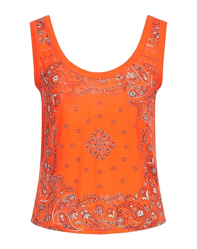 MAJESTIC FILATURES Top Orange 67% Viscose, 28% Linen, 5% Elastane