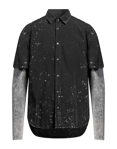 DIESEL Patterned shirt Black 100% Cotton, Elastane