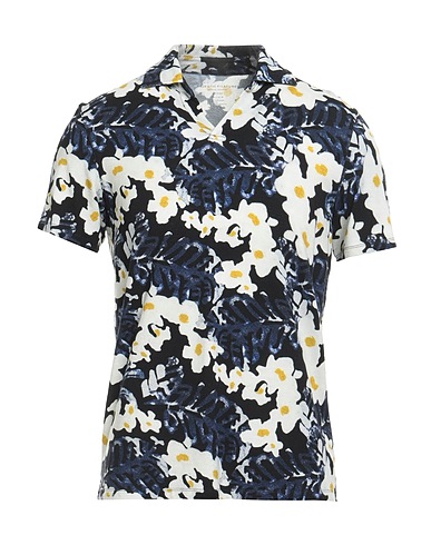 MAJESTIC FILATURES Polo shirt Midnight blue 67% Viscose, 28% Linen, 5% Elastane