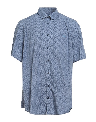 HARMONT & BLAINE Patterned shirt Slate blue 100% Cotton