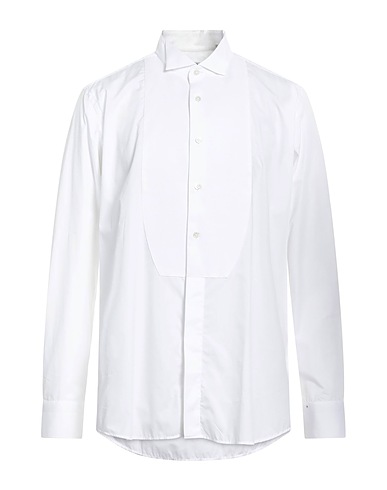 TAGLIATORE Solid colour shirt White 100% Cotton