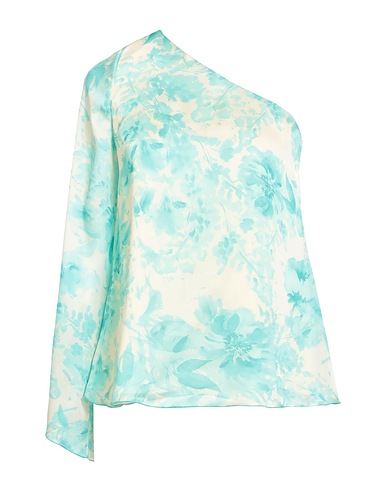LIU •JO One-shoulder top Light green 100% Polyester