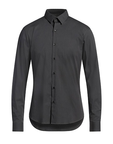 SANDRO Solid colour shirt Charcoal 97% Cotton, 3% Elastane, Corozo