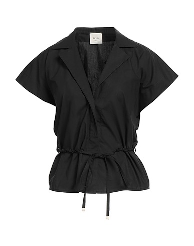 ALYSI Chemises et chemisiers de couleur unie CRÈME Noir 100% Coton