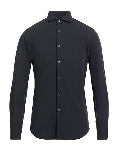 GHERARDINI Solid color shirt Midnight blue 100% Cotton