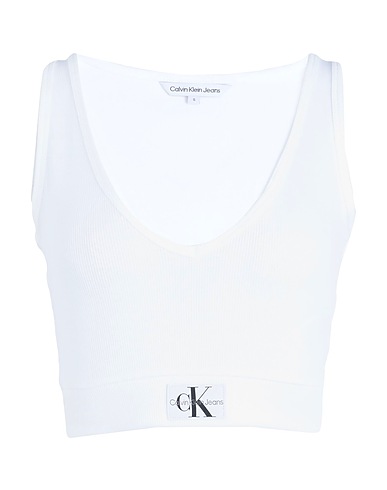 CALVIN KLEIN JEANS Τοπ Λευκό 94% Βαμβάκι, 6% Ελαστάνη