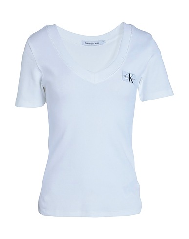 CALVIN KLEIN JEANS T-shirt White 94% Cotton, 6% Elastane