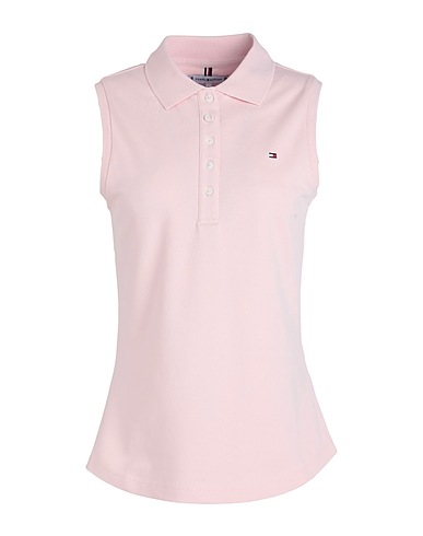 TOMMY HILFIGER Polo shirt Light pink 97% Cotton, 3% Elastane