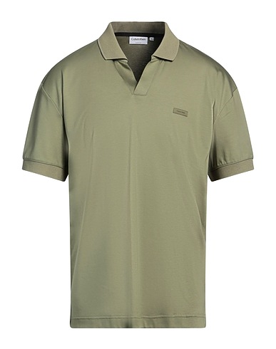 CALVIN KLEIN Polo Verde salvia 100% Cotone