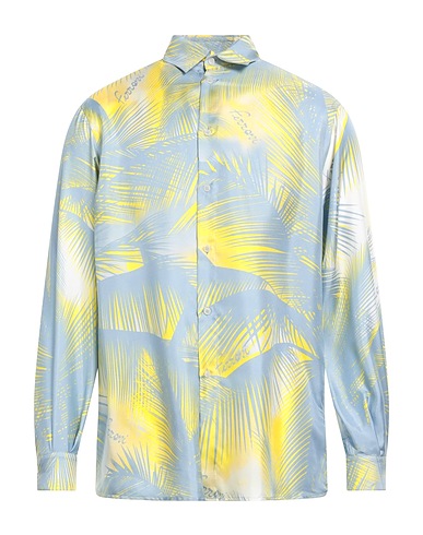 FERRARI Patterned shirt Sky blue 100% Silk
