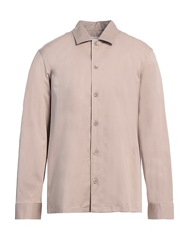 CALVIN KLEIN Camicia tinta unita Grigio chiaro 97% Cotone, 3% Elastan