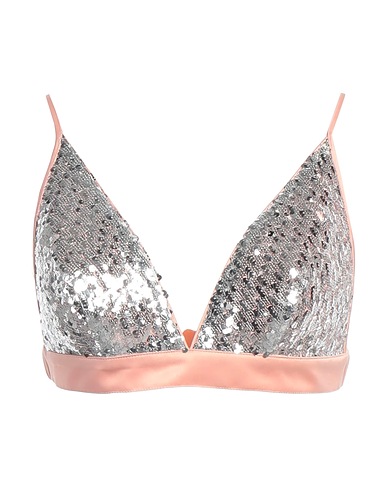 PINKO Top Silver 93% Polyester, 7% Elastane, Polyamide