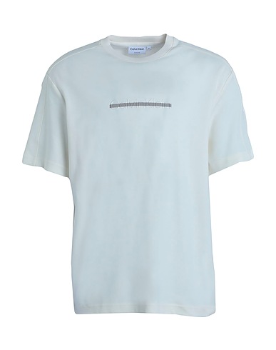 CALVIN KLEIN T-shirt Ivory 100% Cotton