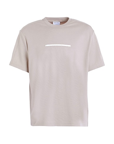 CALVIN KLEIN T-shirt Tortora 100% Cotone