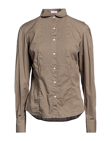 ROSSOPURO Solid color shirts & blouses Khaki 96% Cotton, 4% Elastane