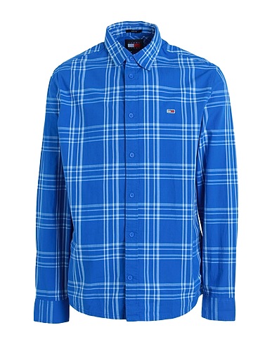 TOMMY JEANS Checked shirt Blue 100% Cotton