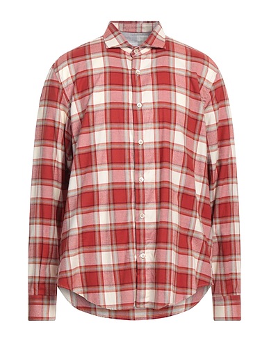 ELEVENTY Checked shirt Brown 100% Cotton