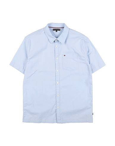 TOMMY HILFIGER Einfarbiges Hemd Himmelblau Baumwolle
