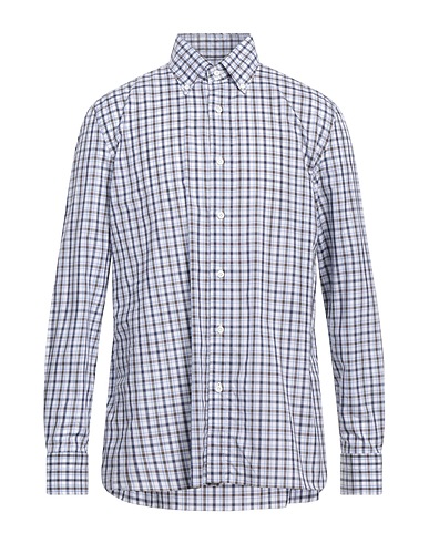 LUIGI BORRELLI NAPOLI Checked shirt Blue 100% Cotton