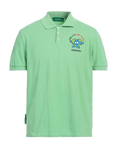 DSQUARED2 Polo shirt Light green 100% Cotton