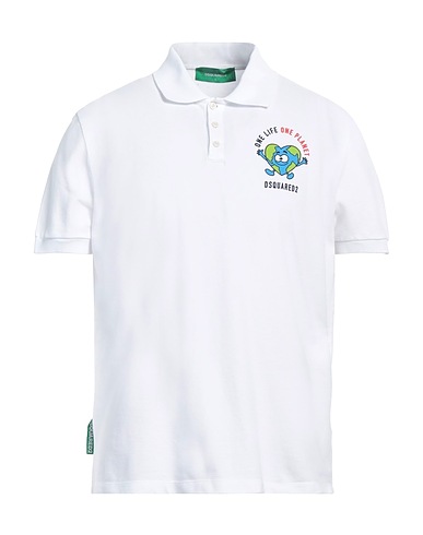 DSQUARED2 Μπλουζάκι Polo Λευκό 100% Βαμβάκι