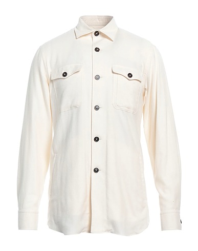 LARDINI Solid color shirt Ivory 100% Cotton