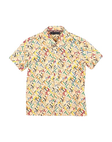TOMMY HILFIGER 柄入りシャツ ベージュ コットン 97% / ポリウレタン 3%