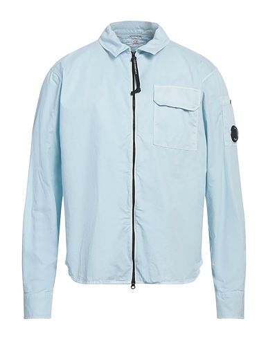 C.P. COMPANY Camicia tinta unita Celeste 100% Cotone