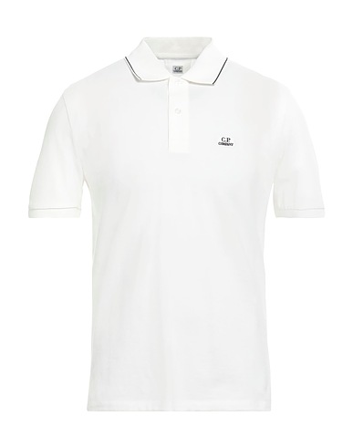 C.P. COMPANY Polo shirt White 95% Cotton, 5% Elastane