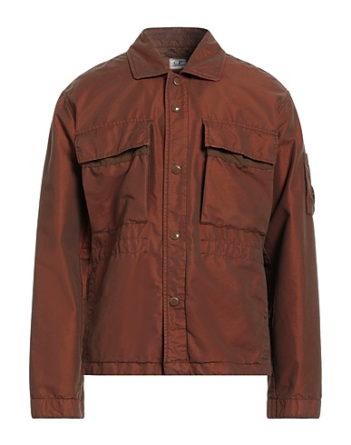 C.P. COMPANY Solid colour shirt Chocolate brown 63% Cotton, 37% Polyester, Polyamide
