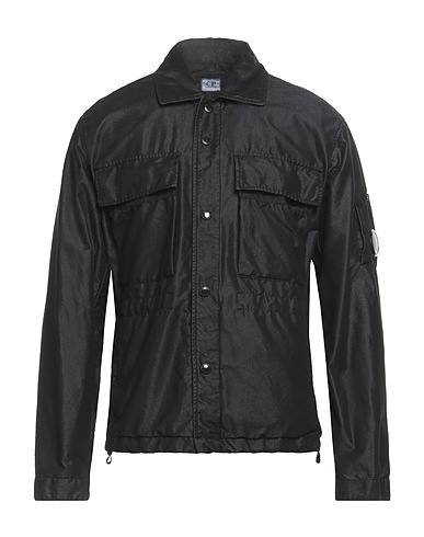 C.P. COMPANY Camicia tinta unita Nero 63% Cotone, 37% Poliestere, Poliammide