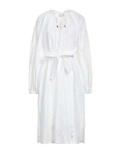 PHAEONIA Vestito midi Bianco 92% Cotone, 8% Poliestere